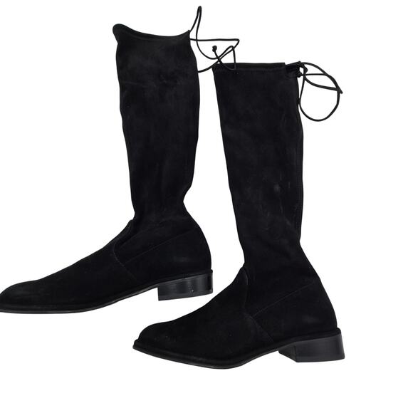 NEW Stuart Weitzman Lowland over-the-knee boots in black stretch suede. SIZE 5.5 - Picture 3 of 8